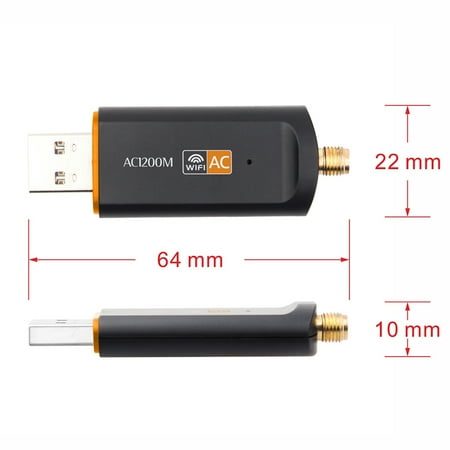 Dual Band USB Adapter AC 1200Mbps Wireless WiFi USB Adapter Dual Band 2.4//5Ghz with Aerial 802.11AC Network Card High Speed USB3.0 Receiver